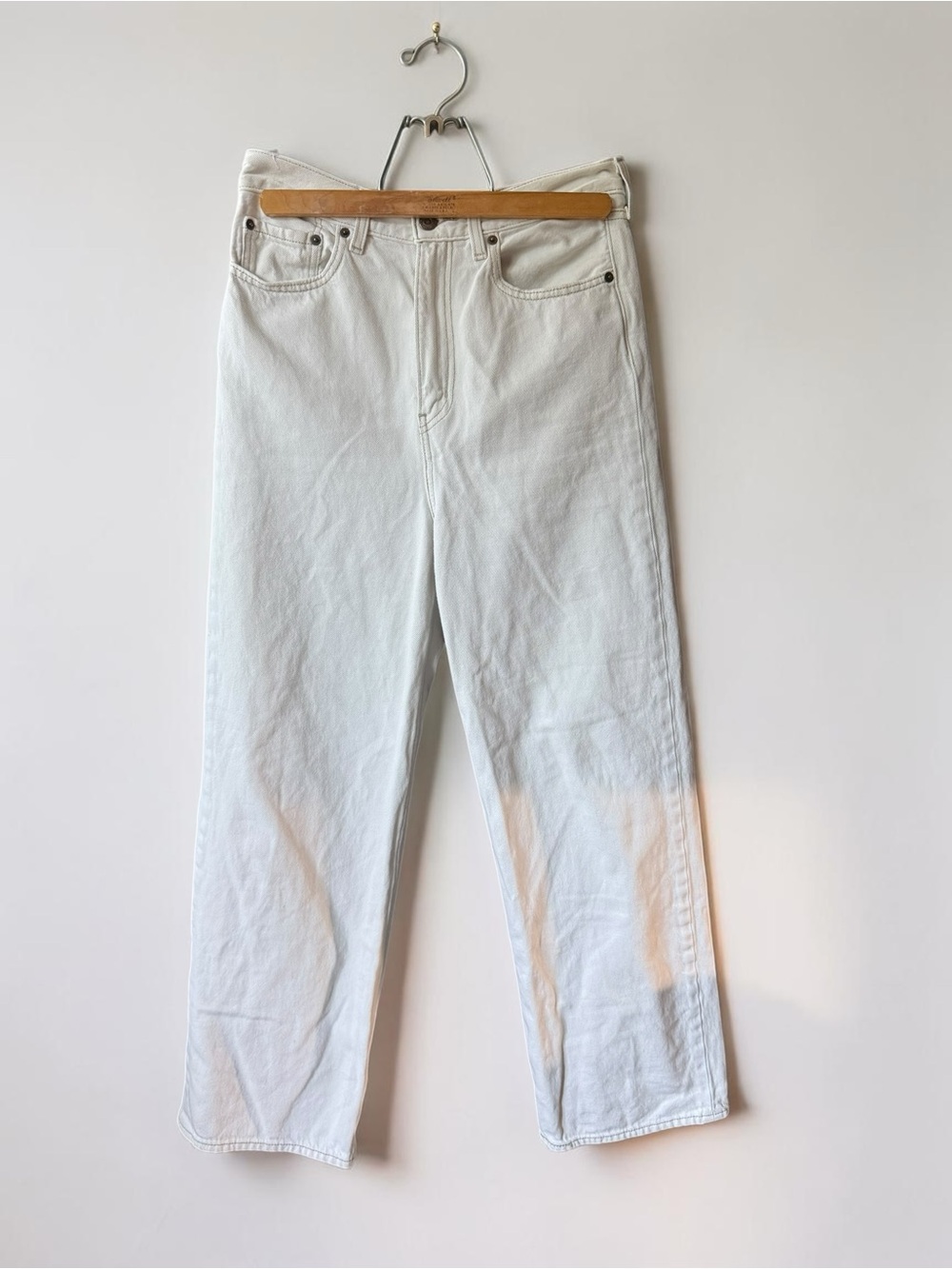 Levi's High-Rise, high and loose, White Straight-Leg Jeans